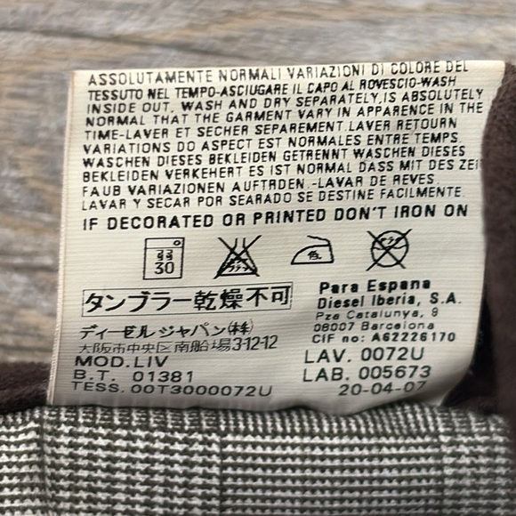 NWT Diesel Women’s Brown Brushed Velvet Jeans Size 31 - Picture 6 of 11